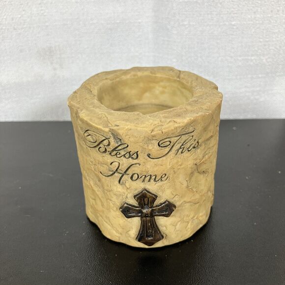 Clay Bless This‎ Home Candle Holder 2008 - Picture 1 of 7